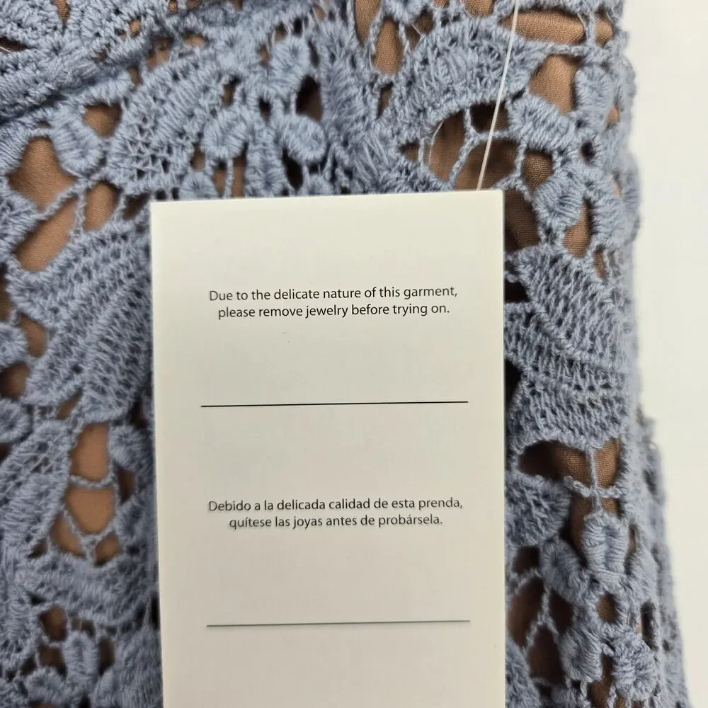 NWT $195 Michael Kors Womens Size 4 Blue Floral Lace Lined Midi Skirt Spring - Picture 10 of 10